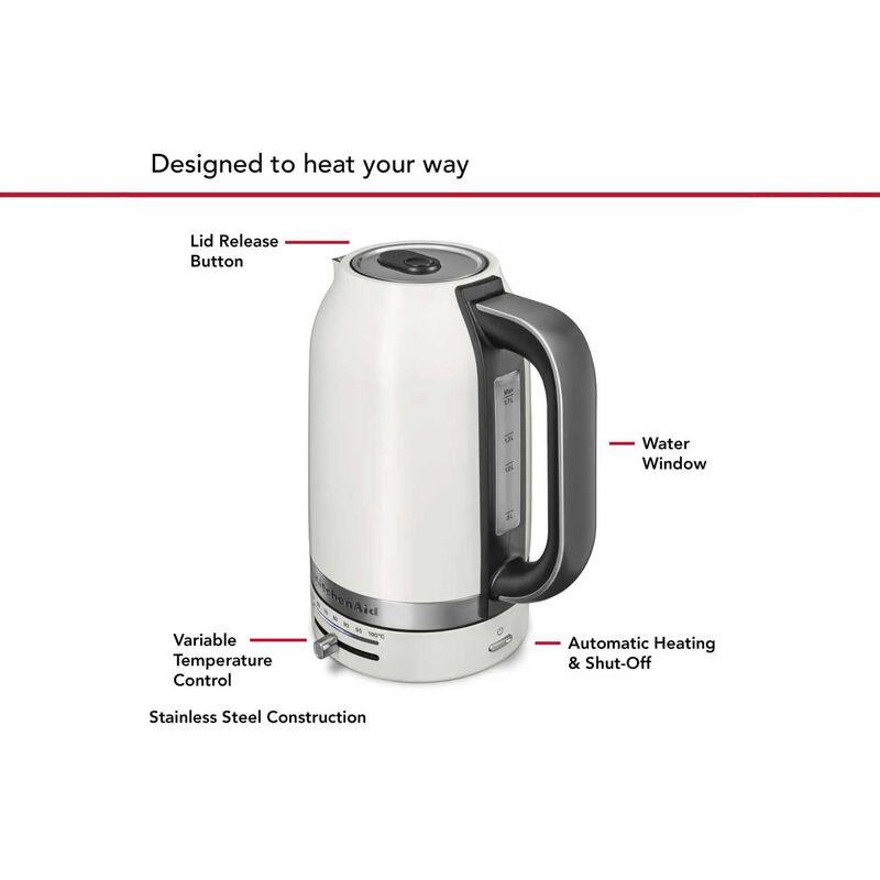 KitchenAid 1.7L Electric Kettle - Porcelain White image number 2